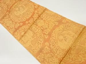 華紋に鳥模様織出し袋帯